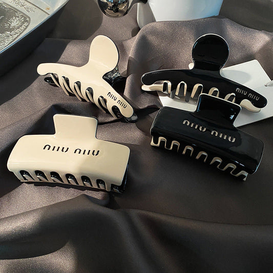 Miu Miu Black White Hair Claw