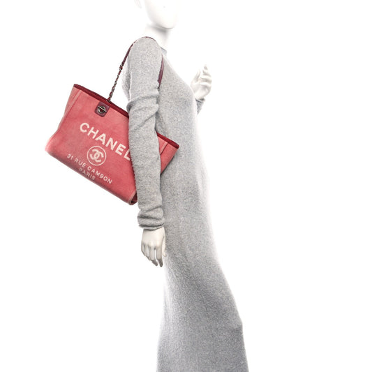 Canvas Small Deauville Tote Red