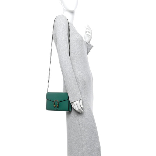 Calfskin Mini Dionysus Chain Wallet Emerald