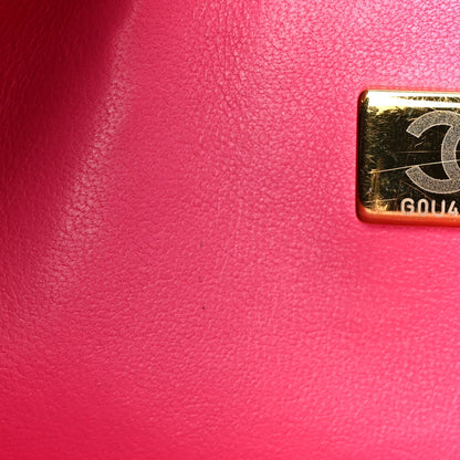 Caviar Quilted Medium Double Flap Pink