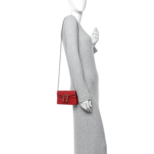 Calfskin Super Mini Dionysus Shoulder Bag Hibiscus Red