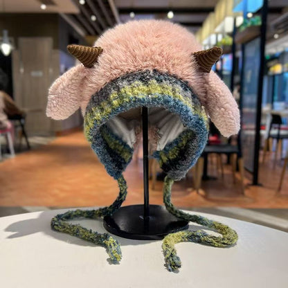 Fleece-Lined Beanie with Ear Flaps