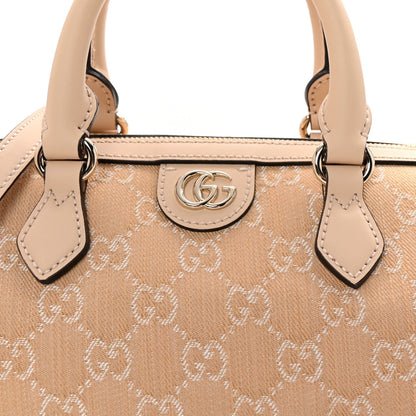 Summer Denim Calfskin GG Monogram Small Ophidia Top Handle Bag Souffle Rose