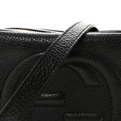 Pebbled Calfskin Small Soho Disco Bag Black