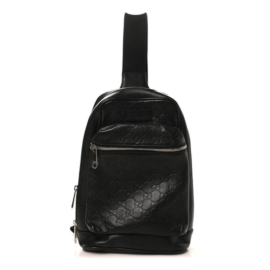 Guccissima Sling Backpack Black