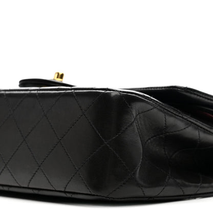 Lambskin Quilted Small Double Flap Black