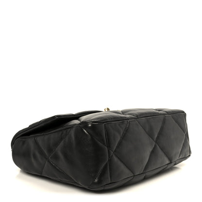 Lambskin Quilted Large Chanel 19 Flap Black
