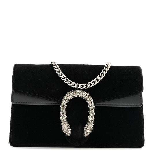 Velvet Super Mini Dionysus Shoulder Bag Black