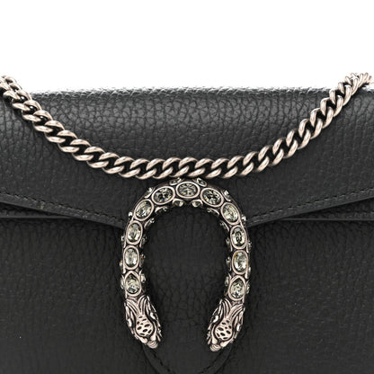 Dollar Calfskin Crystal Super Mini Dionysus Shoulder Bag Black