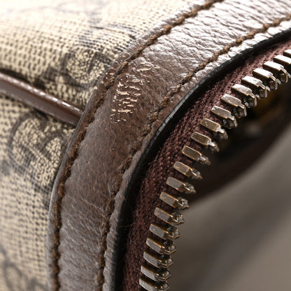 GG Supreme Monogram Textured Dollar Calfskin Web Medium Ophidia Carry-On Duffle Bag Beige Ebony New Acero