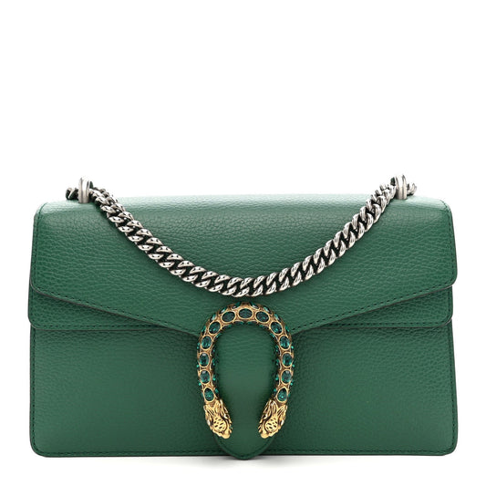 Dollar Calfskin Crystal Small Dionysus Shoulder Bag Emerald