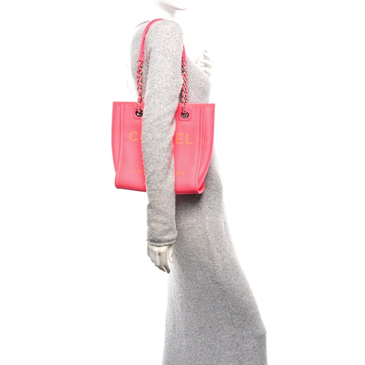 Canvas Mini Deauville Tote Pink Orange