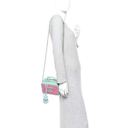 Caviar Quilted Small CC Filigree Vanity Case Pink Green Blue