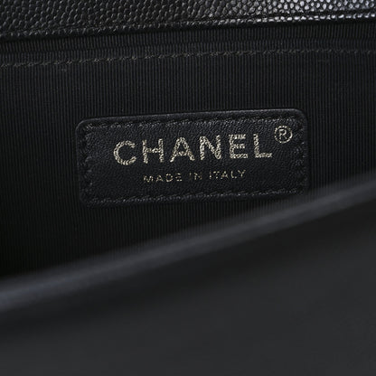 Caviar Quilted Small Boy Flap Black