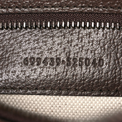 GG Supreme Monogram Textured Dollar Calfskin Web Ophidia Wristlet Shoulder Bag Beige Ebony New Acero