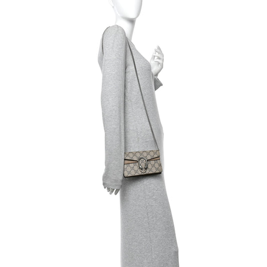 GG Supreme Monogram Super Mini Dionysus Shoulder Bag Taupe