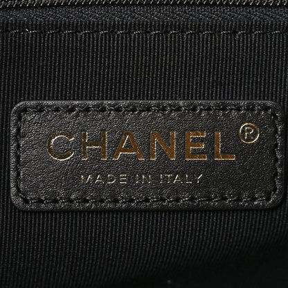 Suede Calfskin Shiny Lambskin Quilted Small Coco Base Shopping Bag Beige Black