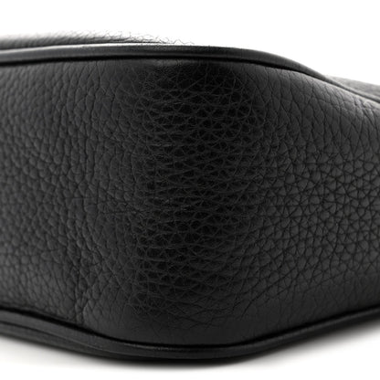 Pebbled Calfskin Small Soho Disco Bag Black