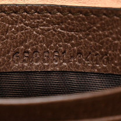 GG Supreme Monogram Textured Calfskin Web Mini Ophidia Half Moon Hobo Beige Ebony New Acero
