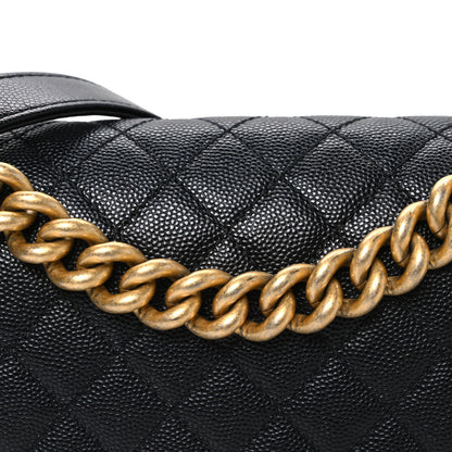 Caviar Quilted Medium Boy Flap Black