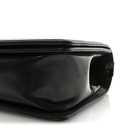 Iridescent Glazed Calfskin Quilted New Medium Boy Flap Black