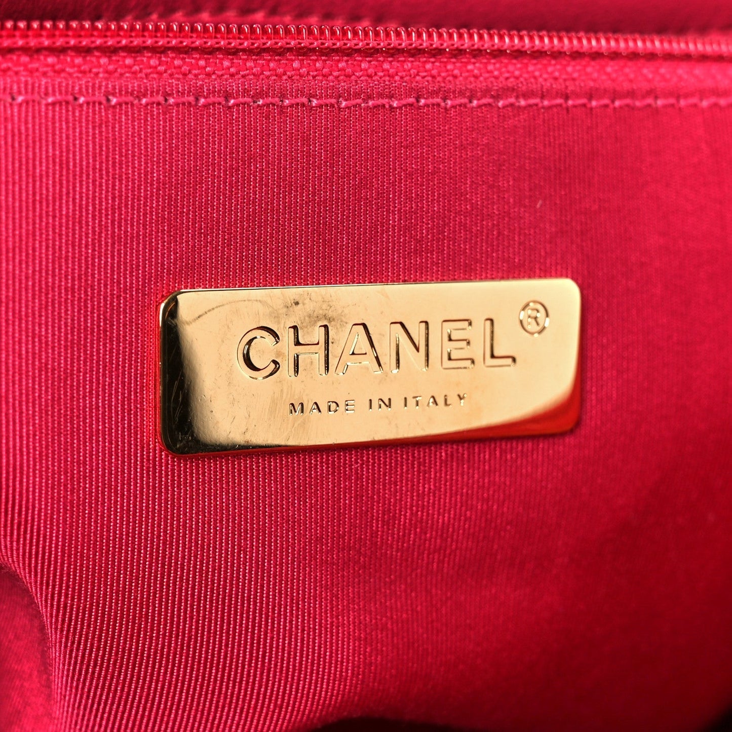 Goatskin Quilted Large Chanel 19 Flap Dark Pink