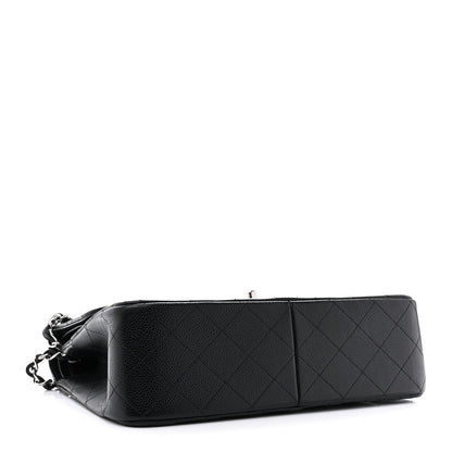 Caviar Quilted Jumbo Double Flap Black