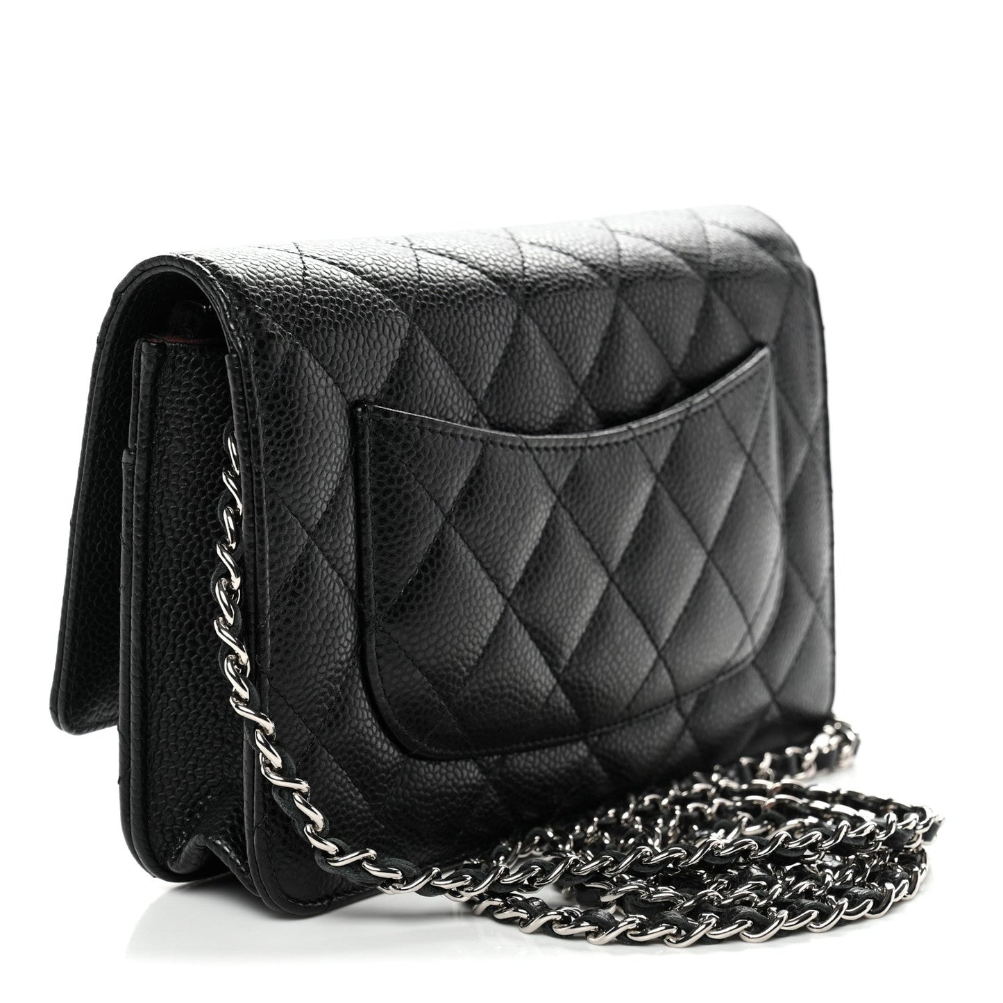 Caviar Quilted Wallet On Chain WOC Black