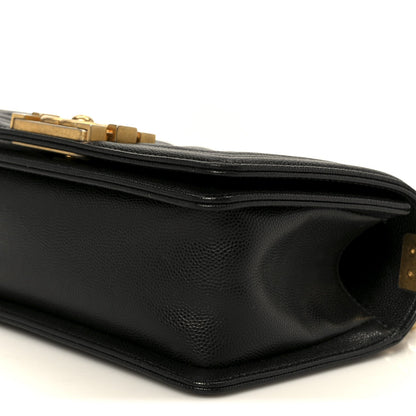 Caviar Quilted Small Boy Flap Black