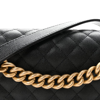 Caviar Quilted Medium Boy Flap Black