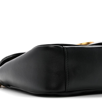 Calfskin Matelasse Small GG Marmont Shoulder Bag Black