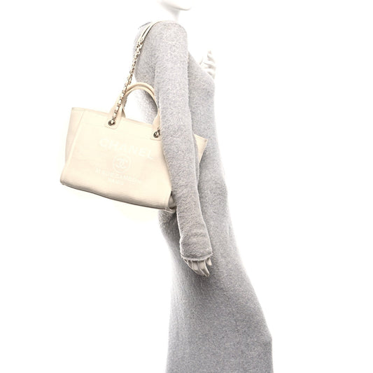 Mixed Fibers Small Deauville Tote White