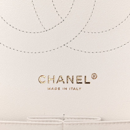 Caviar Quilted Jumbo Double Flap White