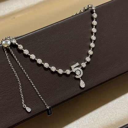 Chanel Number 5 Diamond Necklace Bracelet