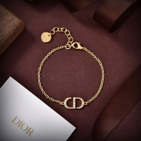 Dior Simple Diamond Necklace Bracelet