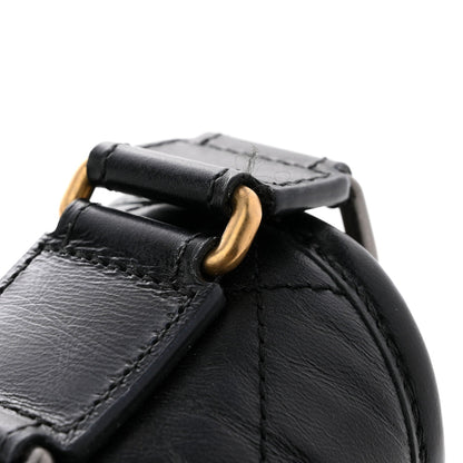 Aged Calfskin Quilted Small Gabrielle Hobo Black
