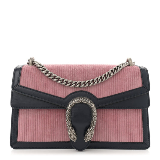 Lanzo Stretch Cord Azalea Calfskin Small Dionysus Shoulder Bag Pink Blue