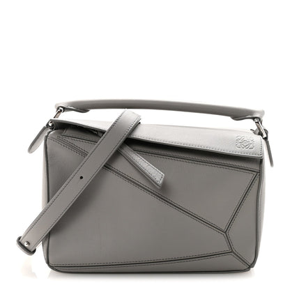 Calfskin Small Puzzle Bag Pearl Grey