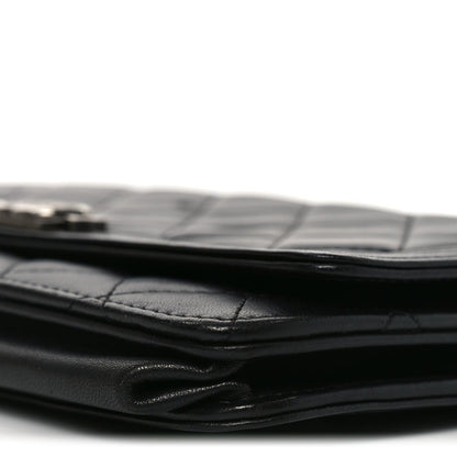 Lambskin Quilted Boy Wallet On Chain WOC Black