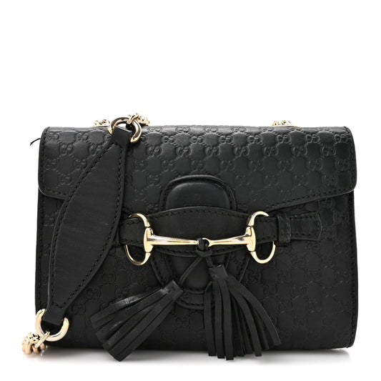 Microguccissima Mini Emily Chain Shoulder Bag Black