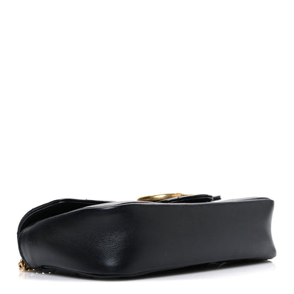Calfskin Matelasse Super Mini GG Marmont Shoulder Bag Black