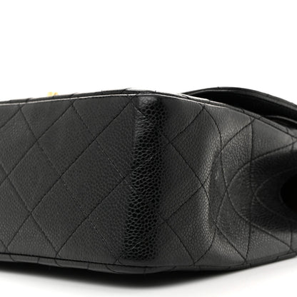 Caviar Quilted Jumbo Double Flap Black