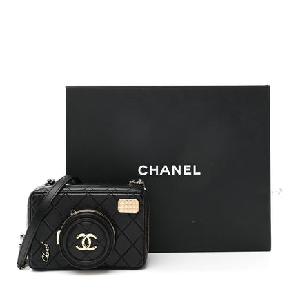 Lambskin Quilted Coco Click Bag Black