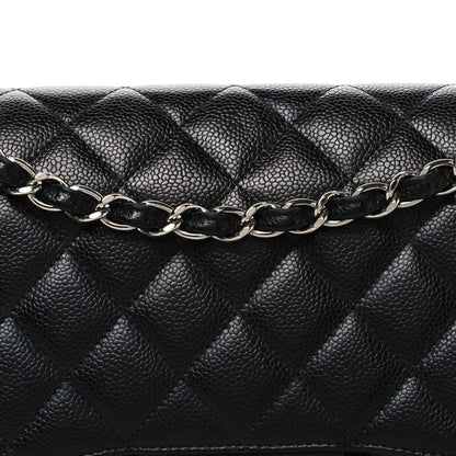 Caviar Quilted Jumbo Double Flap Black