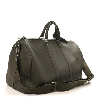 Grained Calfskin Aerogram Keepall Bandouliere 50 Khaki