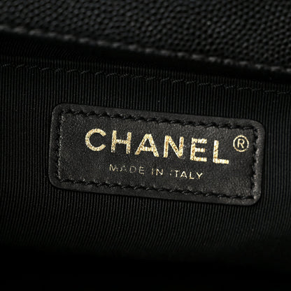 Caviar Quilted Medium Boy Flap Black