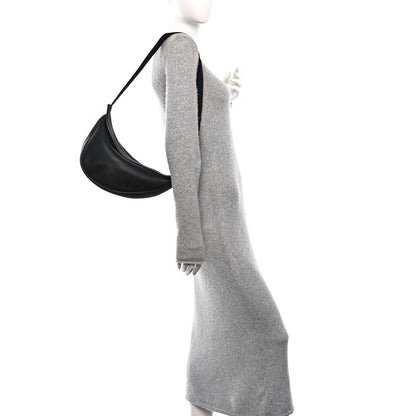 Grained Calfskin Large Slouchy Banana Bag Black