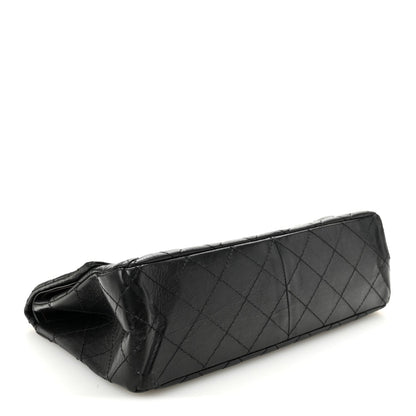 Aged Calfskin Quilted 2.55 Reissue 227 Flap Black