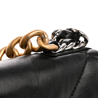 Lambskin Quilted Medium Chanel 19 Flap Black