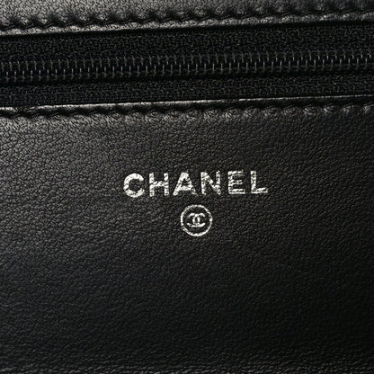 Lambskin Quilted Boy Wallet On Chain WOC Black